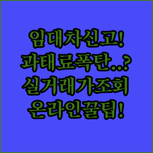 임대차 신고 실거래가 조회 및 온라인 신고 방법 | 대상, 기준, 과태료
