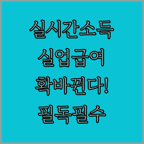 2026년 고용노동부 실시간 소득 파악 시스템과 실업급여 관리