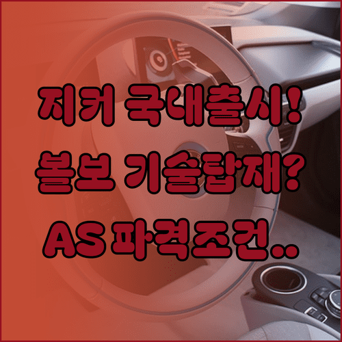 지커 전기차 국내 출시 정보 | 볼보 협업 플랫폼과 사후 관리 계획