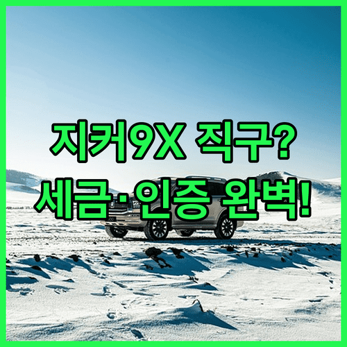 중국 SUV 지커 9X 직구 관세 | 단계별 세금 계산과 인증 절차
