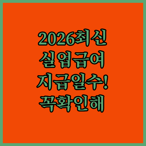 2026년 실업급여 지급 일수표 | 퇴사 후 12개월 이내 신청 필수