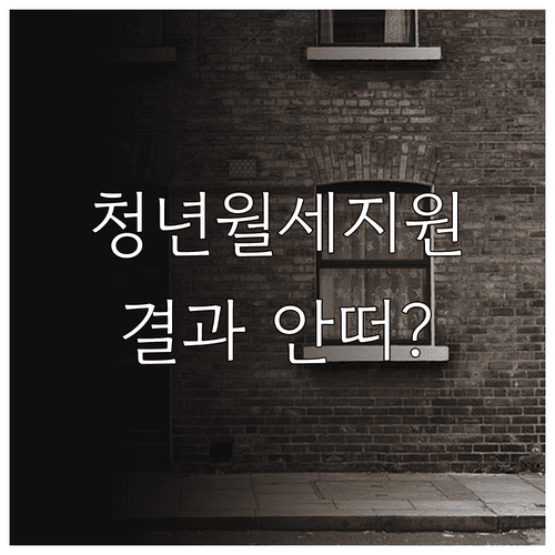 청년월세지원 결과 확인 방법과 조회되지 않을 때 점검사항