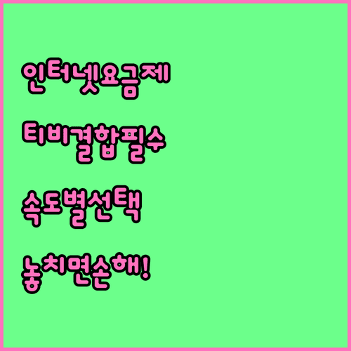 인터넷 요금제 TV 결합 요금 속도별 선택 방법