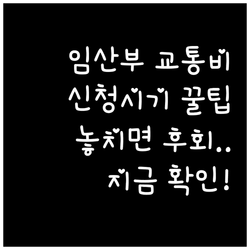 임산부 교통비 지원 언제 신청할까? 신청시기와 지원기간