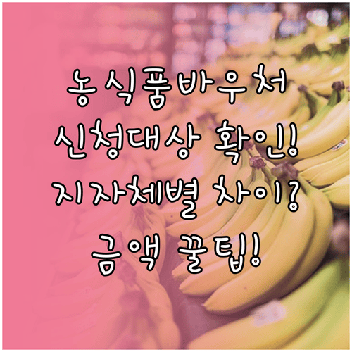 농식품바우처 신청대상과 지자체별 기준·금액 차이