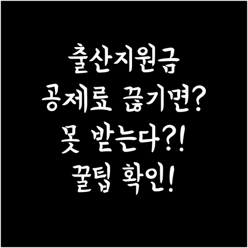 건설근로자 출산지원금 공제료 납부가 끊기면 못 받나요?